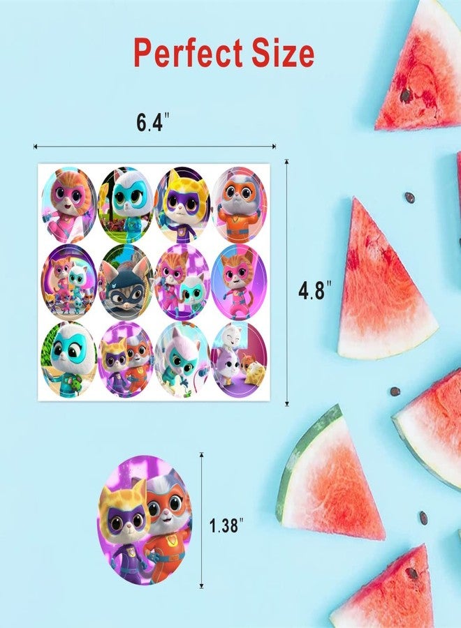 BNFUO 120pcs Super Cats Stickers for Kids Birthday Party Supplies for Super Cats Birthday Decorations -10 Sheets - Image 3